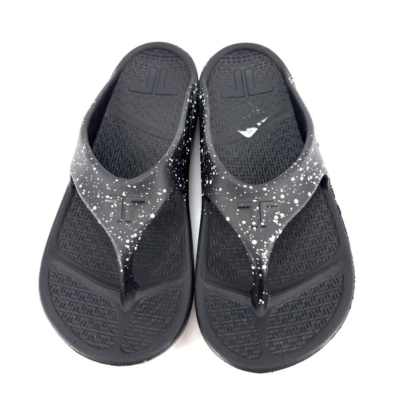 Telic Energy Flip Flop Womens 6 2XS Midnight Black White Splash - Picture 1 of 6